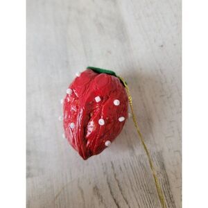 Strawberry walnut handmade ornament Xmas decor